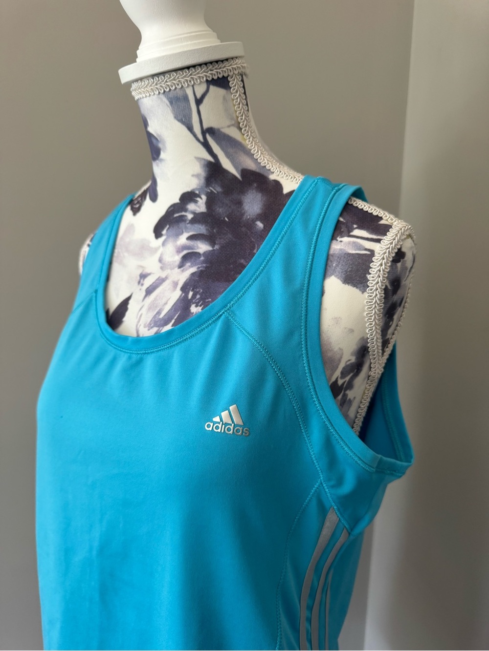 Blue Adidas Climacool Workout Tank Top With Racerback - Picture 3 of 11